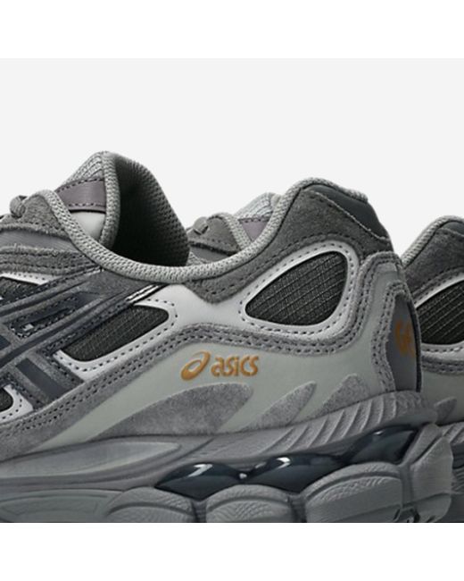 Asics Gray Sneakers Gel-Nyc Leather Upper Trainers
