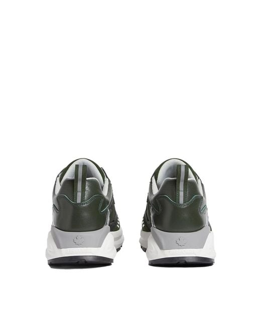DSquared² Green Dash Logo Lace-Up Sneakers for men
