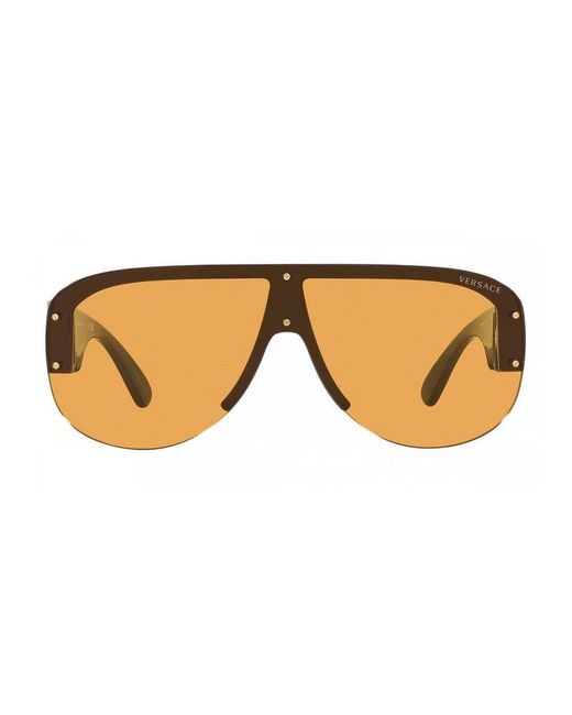 Versace Brown Sunglasses Aviator Semi Rim, Frame And Lens Ve4391Gb1-7 for men