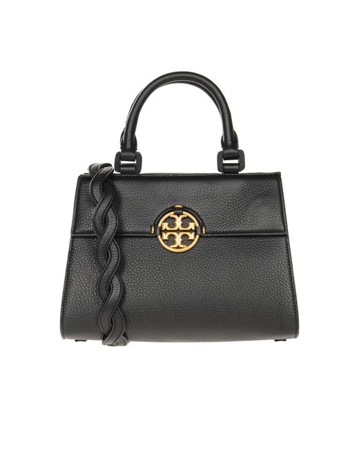 Tory Burch Leather Miller Top Handle Satchel in Black Lyst