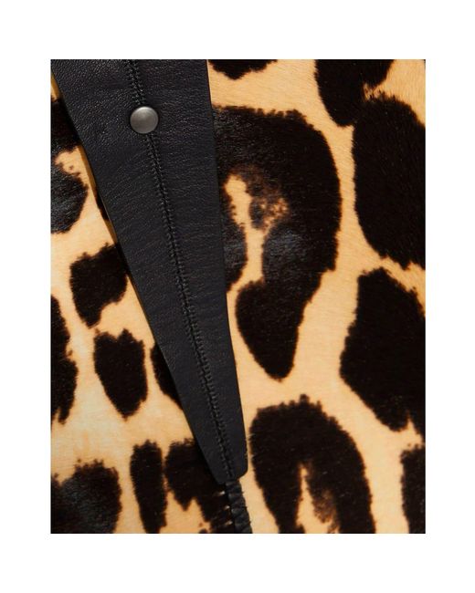 Bottega Veneta Black Leopard Print Calf Hair Skirt