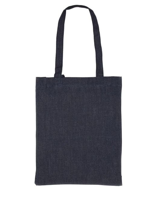 A.P.C. Blue Tote Bag Cotton Handbags