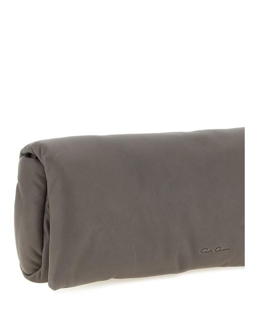 Rick Owens Gray Calfskin Clutch Bag