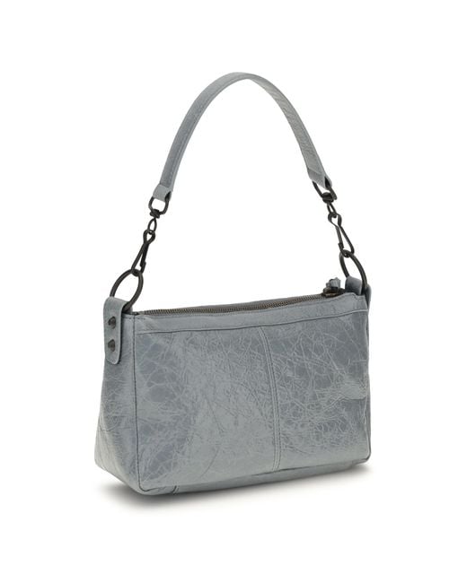 Balenciaga Gray Le City Moto Mini Handbag Lamb Ovis Aries Handbags