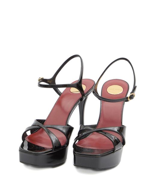 Saint Laurent Black Debbie Patent Leather Sandals