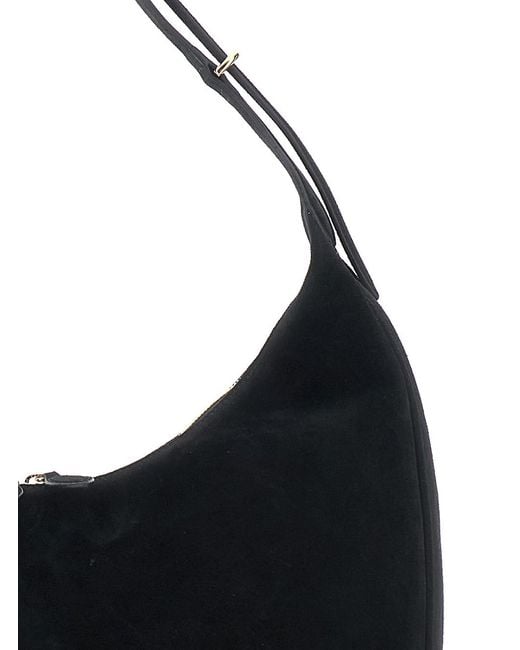 Liffner Black Shoulder Bag Suede Calf Leather