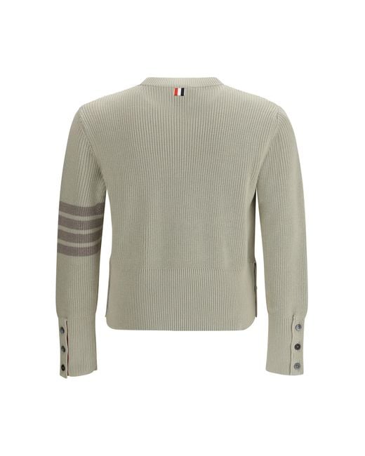 Thom Browne Natural 4-Bar Sweater Cotton for men
