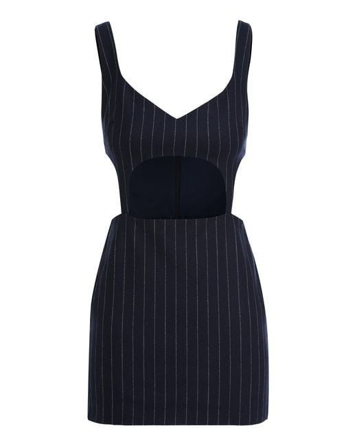 Zeynep Arcay Blue Wool Mini Dress With V-Neckline