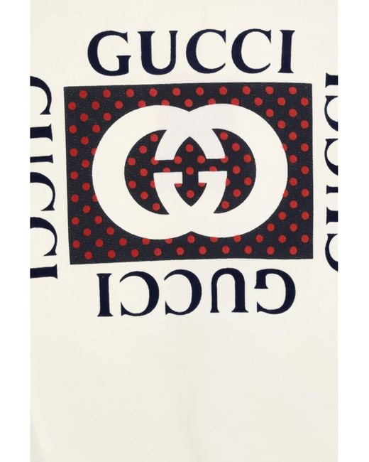 Gucci White Cotton Printed Sweatshirt For Boy Sweatshirts