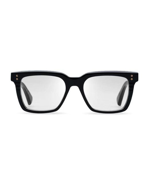 Dita Eyewear Black Sunglasses Rectangle Full Rim, Shiny Frame And Clear Demo Lenses Lens Sequoia-Dtx-757-A03 for men