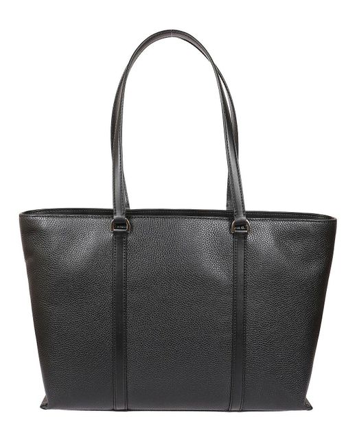 Michael Kors Black Temple Large Leather Tote Bag