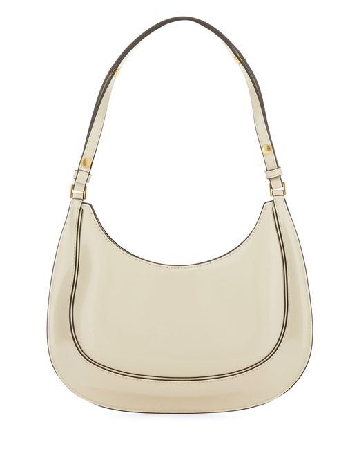 Tory Burch Natural Robinson Brushed Leather Crescent Bag