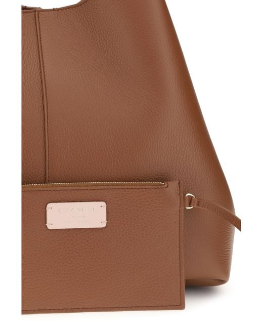 Coccinelle Brown Large C-Easy Tote Bag Calf Leather Bos Taurus Shoulder