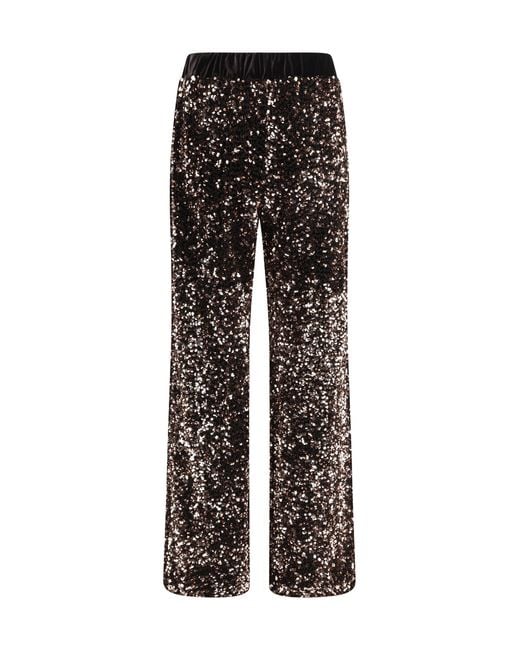Ella Black Velvet Pants With Sequins Polyamide