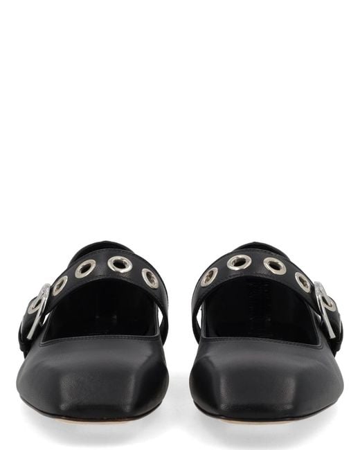 Aeyde Black Mary-Jane Shoe With Eyelets Upper: Nappa Leather