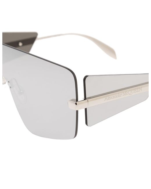 Alexander McQueen White Shield Sunglasses