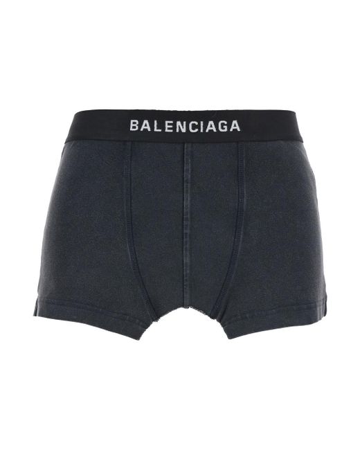Balenciaga Blue Miniskirt With Elastic Waist With Logo Lettering And
