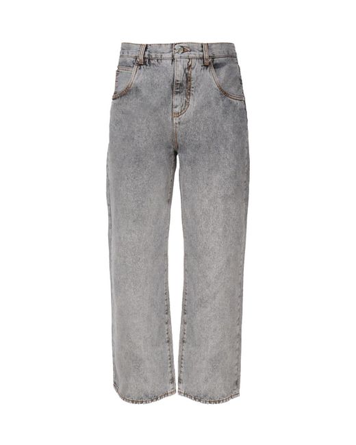 Etro Gray Cotton Jeans With Lightened Wash for men