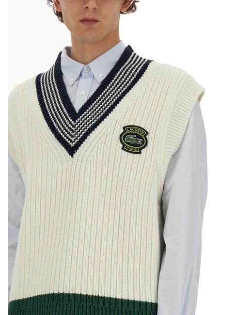 Lacoste Green Vests With Logo for men