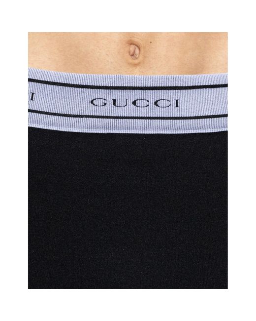 Gucci Black Cropped Logo Leggings for men