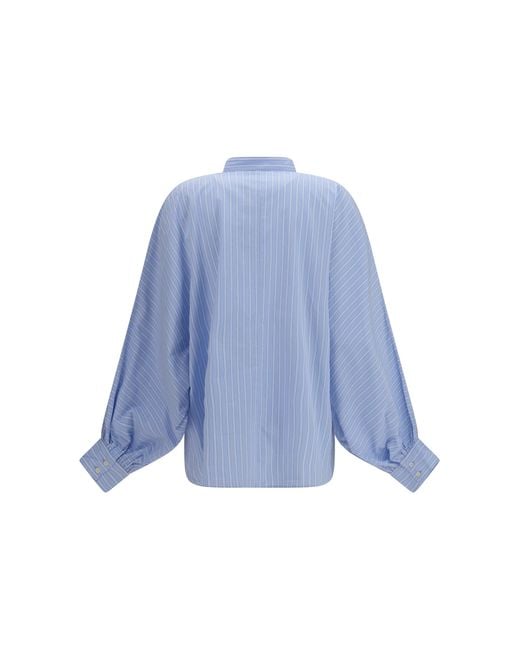 SOSUE Blue Antonia Voile Shirt Cotton