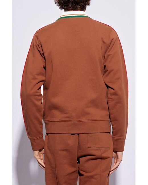 Casablancabrand Brown Sweatshirt With Collar for men