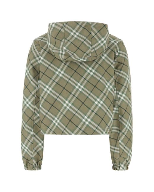 Burberry Green Embroidered Polyester Reversible Jacket