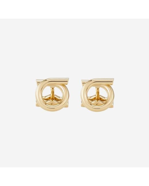 Ferragamo Metallic Cufflinks Cummings Brass Accessory for men
