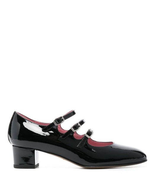 CAREL Kina Patent Leather Heeled Decolletè in Black | Lyst