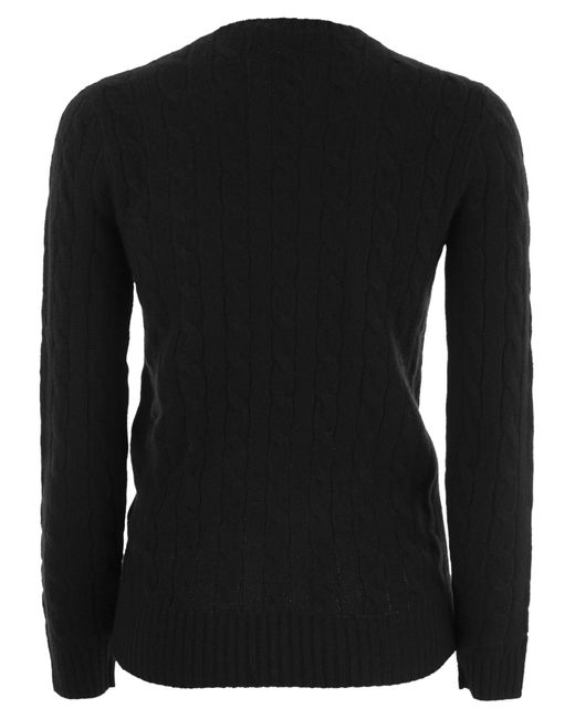 Polo Ralph Lauren Black Wool And Cashmere Cable-knit Sweater