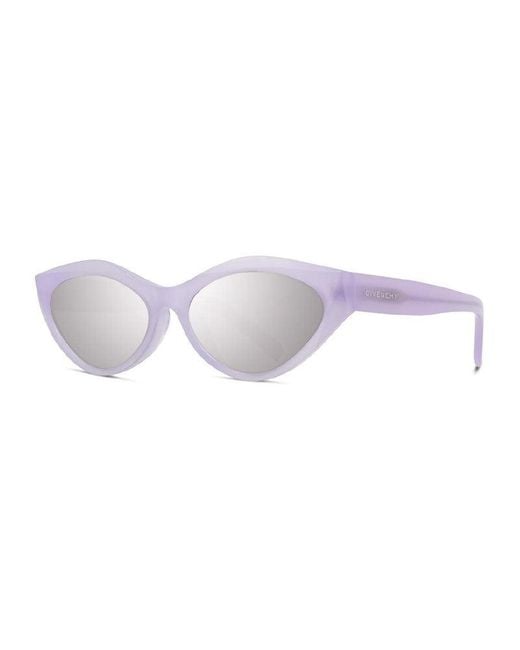 Givenchy Purple Sunglasses Cat Eye Full Rim, Shiny Frame And With Mirror Lens Gv40025U78C