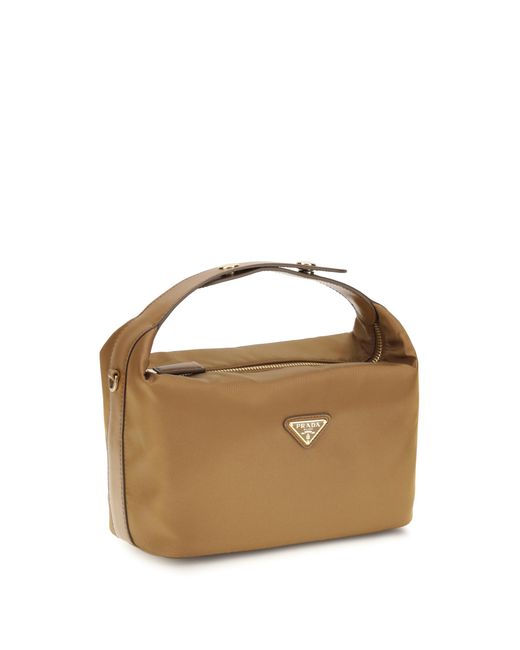 Prada Brown Mini Handbag Chérie Recycled Polyamide Shoulder Bags