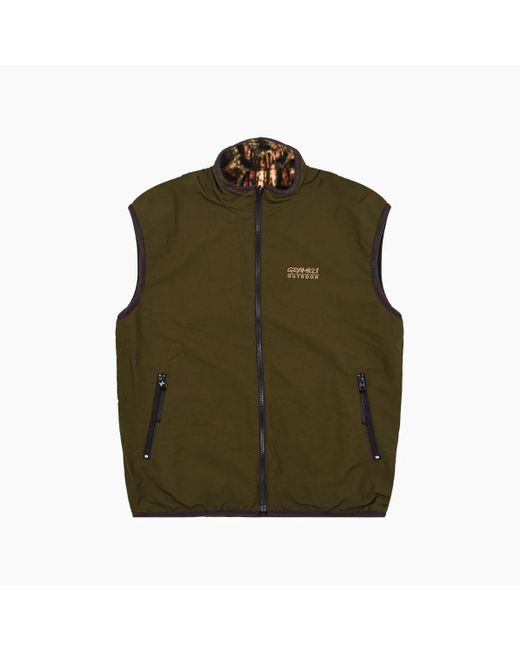 Gramicci Green Reversible Fleece Vest for men