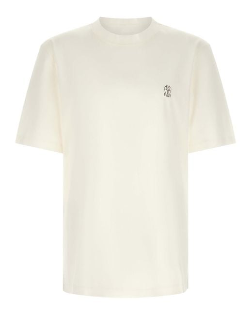 Brunello Cucinelli White Cotton T-Shirt for men