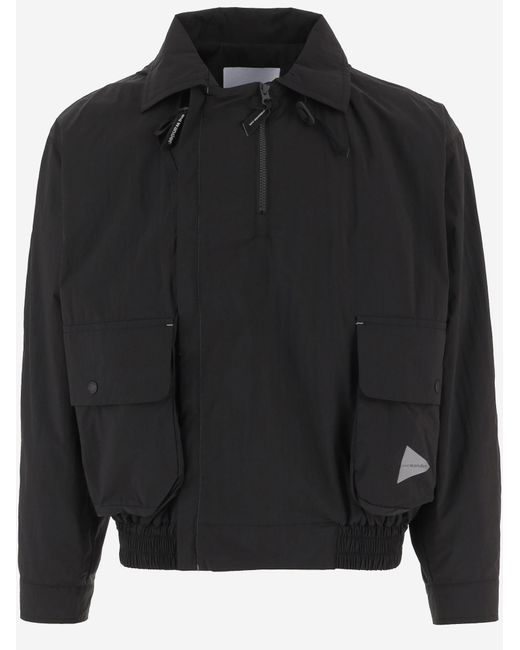 And Wander Black Nylon Jacket for men