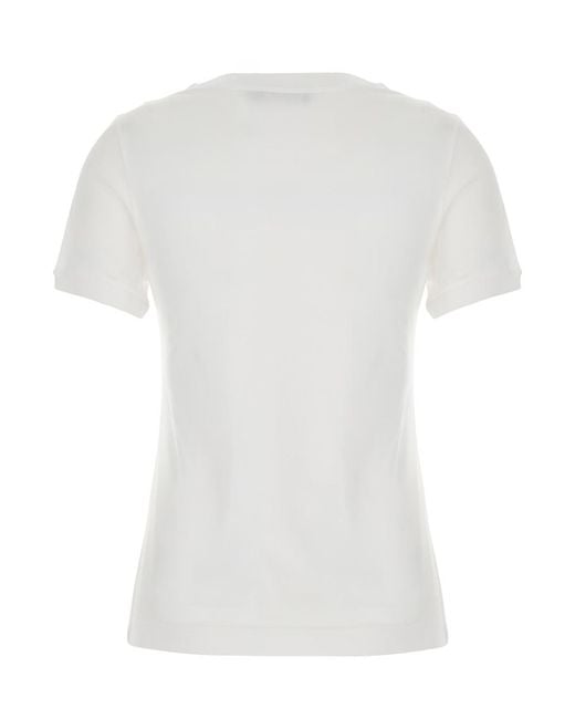 Dolce & Gabbana White Cotton Logo Patch T-Shirt T-Shirts & Jerseys