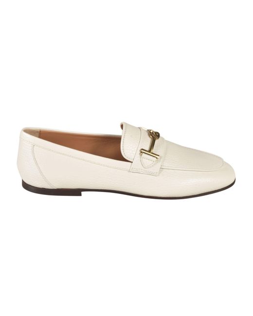 Tod's White 79A T Ring Loafers