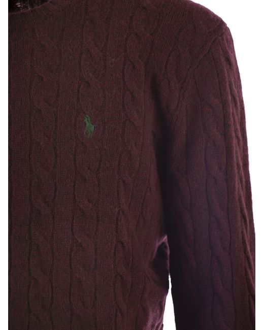 Polo Ralph Lauren Purple Wool And Cashmere Cable-Knit Sweater for men