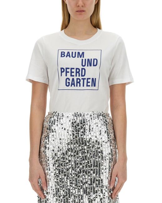 Baum und Pferdgarten White T-Shirt With Print