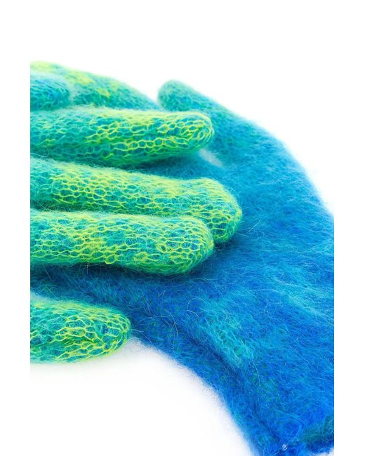 ERL Blue Mohair Blend Gloves for men