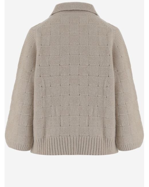 Allude Natural Cardigan Cashmere And Silk
