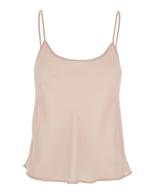 Le Plain Natural Top With Spaghetti Straps And Square Neck