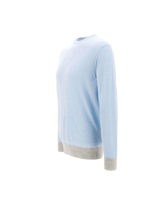 Eleventy Blue Wool And Silk Sweater for men