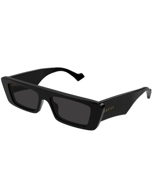 Gucci Black Rectangle Frame Sunglasses for men
