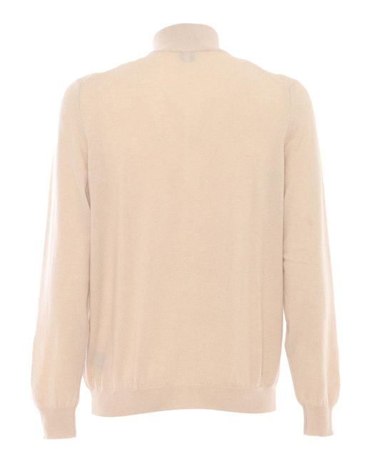Fedeli Natural Button Cardigan L-S Knitted Sweater Cashmere for men