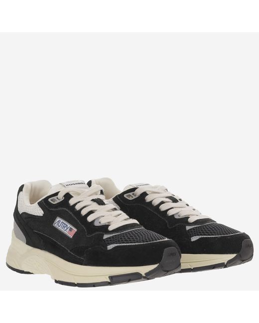 Autry Black Sneakers Hyperway Leather Trainers for men