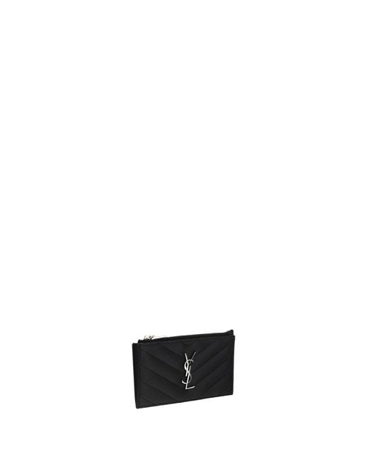 Saint Laurent White Leather Cardholder