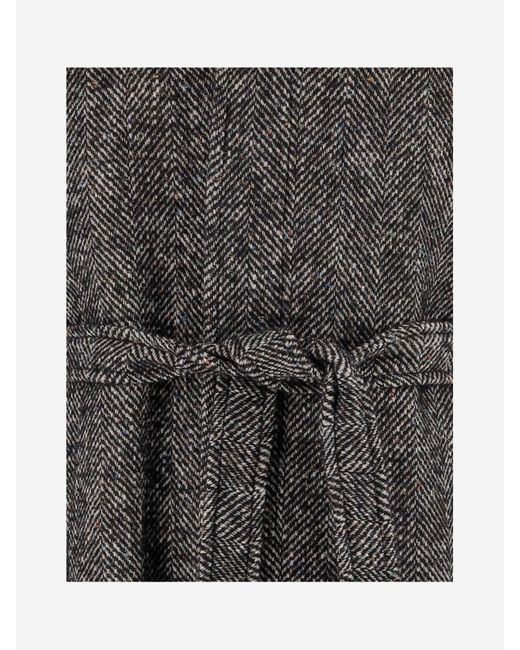 Tagliatore Gray Cotton And Wool Blend Coat for men