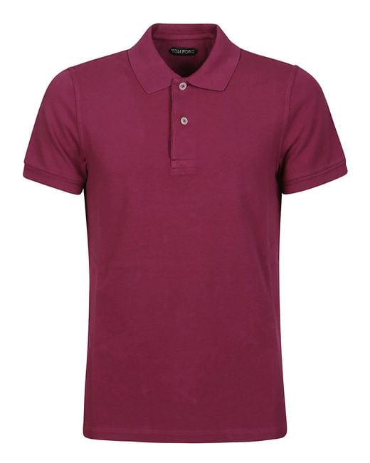 Tom Ford Red Tennis Piquet Short Sleeve Polo Shirt for men