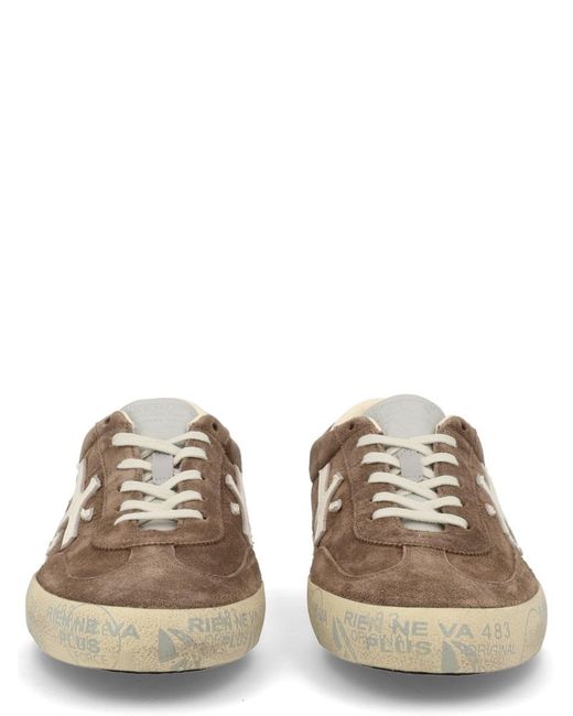 Premiata Natural Sneakers David Calf Leather Trainers for men
